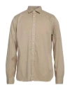 Xacus Man Shirt Sand Size 17 Cotton In Beige