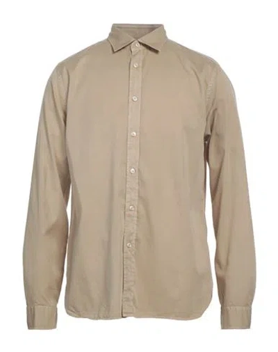 Xacus Man Shirt Sand Size 17 Cotton In Beige