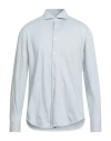 Xacus Man Shirt Sky Blue Size 16 Cotton, Cashmere In Blue