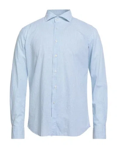 Xacus Man Shirt Sky Blue Size 17 Cotton