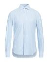 Xacus Man Shirt Sky Blue Size 17 ½ Polyamide, Elastane In Blue
