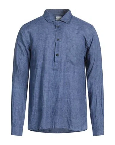Xacus Man Shirt Slate Blue Size 15 ½ Linen