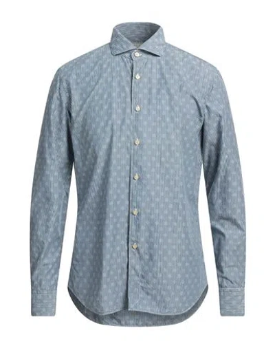 Xacus Man Shirt Slate Blue Size 16 Cotton