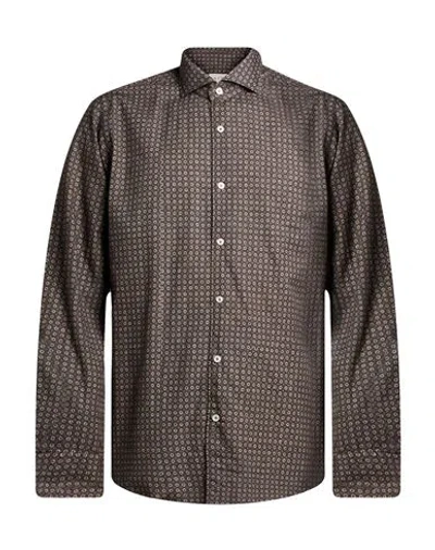 Xacus Man Shirt Taupe Size 15 ¾ Cotton In Brown