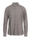 Xacus Man Shirt Taupe Size 15 ¾ Cotton, Wool In Grey
