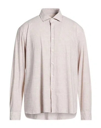 Xacus Man Shirt Taupe Size 17 ½ Polyamide, Elastane In Gray