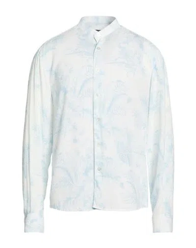 Xacus Man Shirt White Size 15 ½ Viscose In Blue