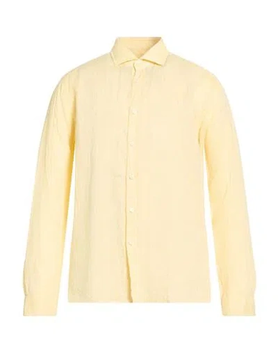 Xacus Man Shirt Yellow Size 16 Linen