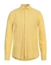 Xacus Man Shirt Yellow Size 17 Linen