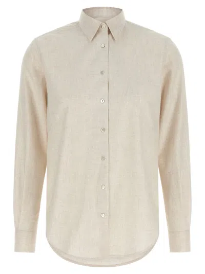 Xacus 'marta' Flannel Shirt In Beige
