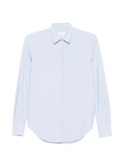 Xacus Marta Striped Long-sleeve Shirt In Blue