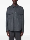 Xacus Wool-blend Buttoned Shirt In Blue