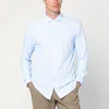 Xacus Tailor-fit Shirt In Linen In Blue