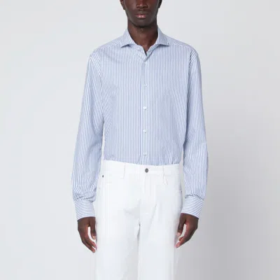 Xacus Men's /blue Striped Travel Shirt