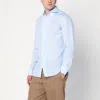 Xacus Light Blue Tailor Fit Shirt In Linen In Blue