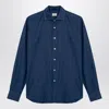 Xacus Men's Indigo Blue Blue Cotton Shirt