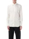 Xacus Ceremony Cotton Poplin French Collar Shirt In Beige
