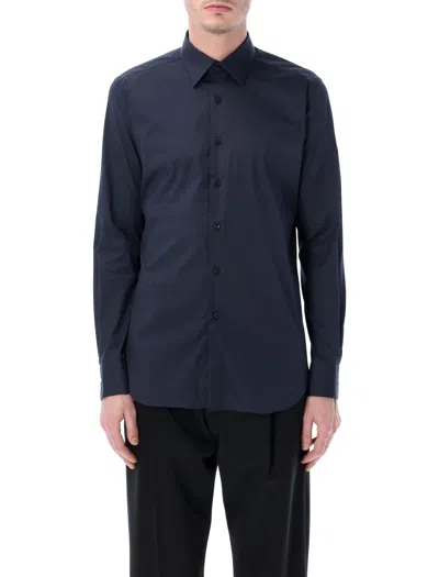 Xacus Men's Stretch Cotton Tailored Dress Shirt In Blue