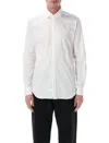 Xacus Ceremony Cotton Poplin French Collar Shirt In White