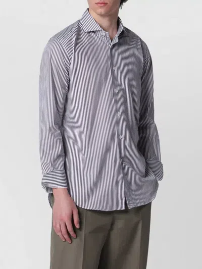 Xacus Mens Shirt Button Down Collar Stripes In Blue