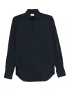 Xacus Micro-pattern Long-sleeved Shirt In Black