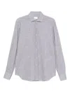 Xacus Tailored Grey Shirt With Textured Pattern In Gray