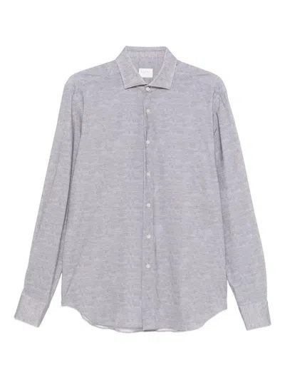 XACUS Micro-patterned shirt in grey jersey XACUS