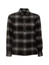 Xacus Moon Check-pattern Wool Shirt In Black