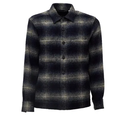 Xacus Moon Textured Plaid Casual Shirt In Black