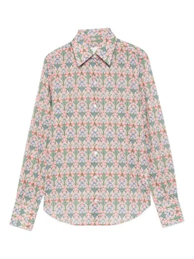 XACUS MULTICOLOUR FLORAL SHIRT WITH CLASSIC COLLAR