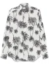 Xacus Palm Tree-print Shirt In Black