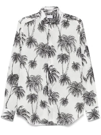 Xacus Palm Tree-print Shirt In Black