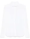 Xacus Button-down White Linen Shirt With Subtle Texture In White