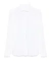 Xacus Button-down White Linen Shirt With Subtle Texture In White