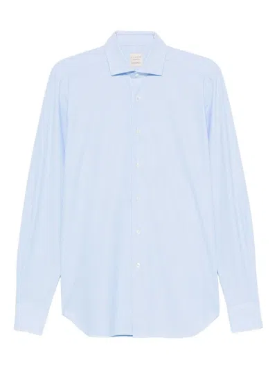 Xacus Pinstripe Long-sleeved Shirt In Blue