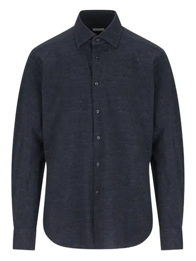 Xacus Point-collar Shirt In Blue