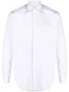 Xacus Structured Collar White Shirt With Buttoned Cuffs In White