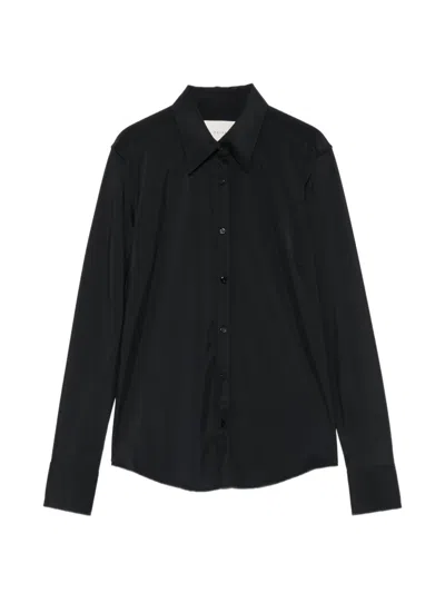 Xacus Pointed-collar Long-sleeve Shirt In Black