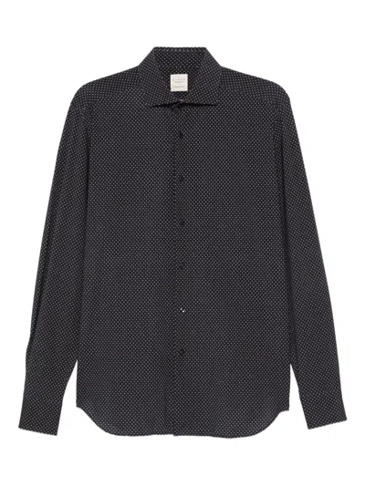 Xacus Polka-dot Long-sleeved Shirt In Brown