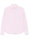 Xacus White And Pink Vertical Stripes Pattern Shirt In White
