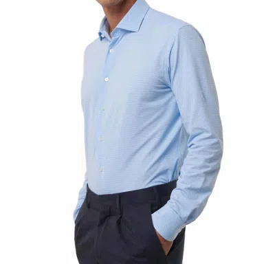 XACUS PRINTED ACTIVE SHIRT IN LIGHT BLUE MINI DIAMOND