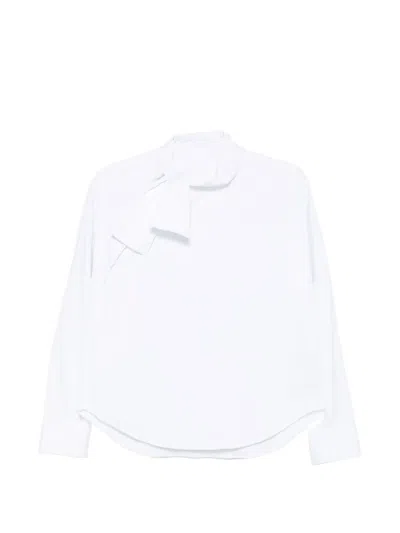 Xacus Pussy-bow Long-sleeve Shirt In Gray