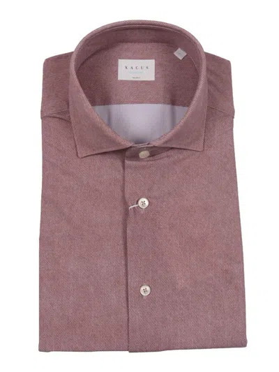 XACUS REFINED HERRINGBONE CASUAL SHIRT IN DUSTY ROSE
