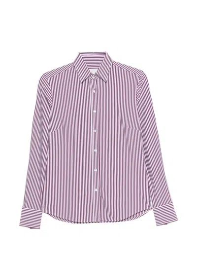 Xacus Sara Kt Vertical-stripe Shirt In Pink