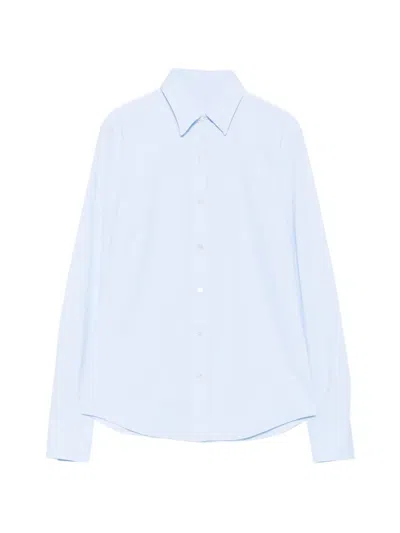 Xacus Sara Long-sleeve Button-down Shirt In Blue