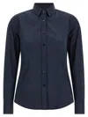 Xacus Sara Collared Long Sleeve Shirt Tailored Seams In Blue