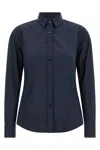 Xacus Sara Collared Long Sleeve Shirt Tailored Seams In Blue