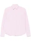 Xacus White And Pink Vertical Stripes Pattern Shirt In Pink