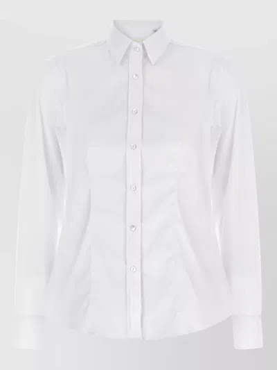Xacus Sara Tailored Shirt Long Sleeve Collar In White
