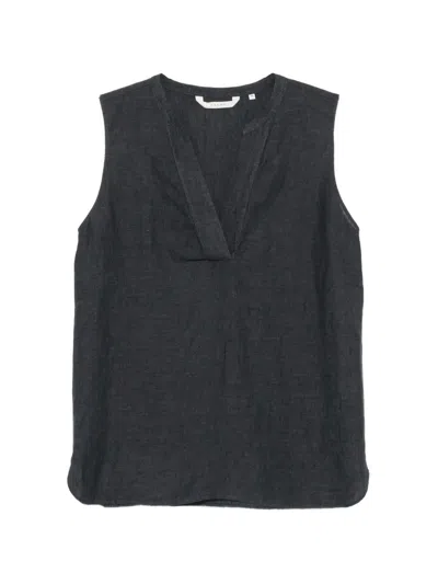 Xacus Selma V-neck Sleeveless Top In Gray